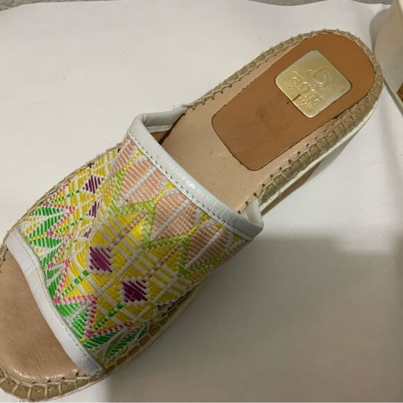 Kanna Multi-Color Slide Platform Wedge Espadrille Sandals Shoes Women's 39 / 9 - Picture 8 of 16